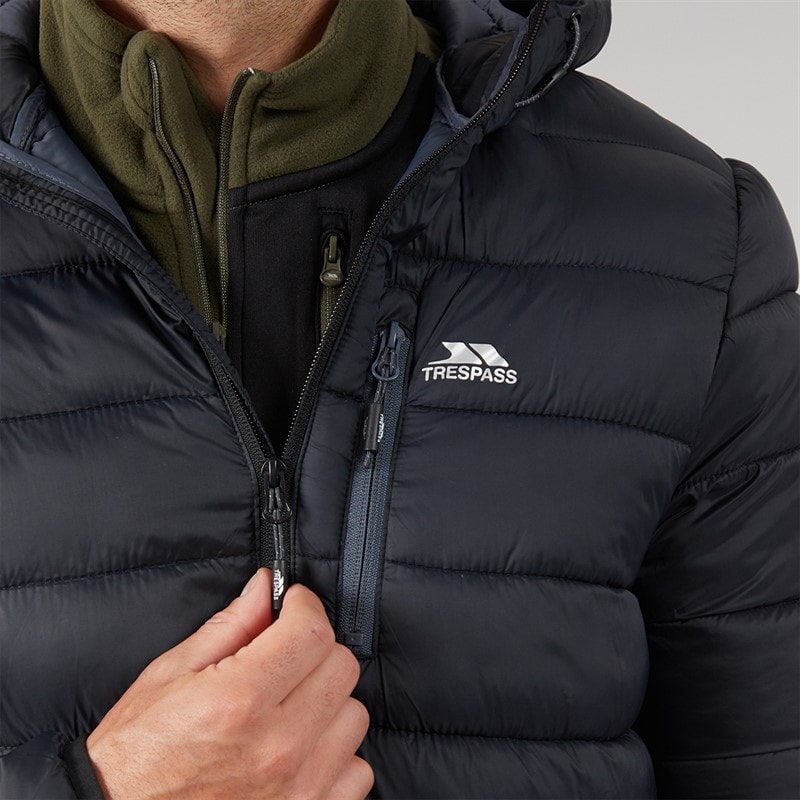 Mens Mikail Micro Padded Hooded Jacket Black - Image 5