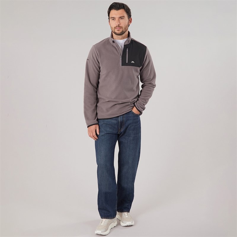 Mens Mcgeechan 1/2 Zip Micro Fleece Mid Grey - Image 4
