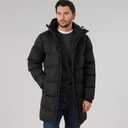 Mens Belvoir Waterproof Padded Long Jacket Black