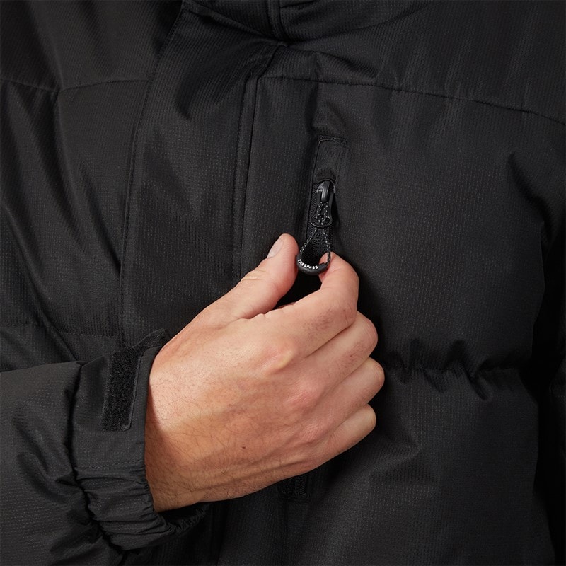 Mens Belvoir Waterproof Padded Long Jacket Black - Image 5
