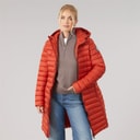 Womens Briarlea Padded Hooded Long Coat Burnt Orange