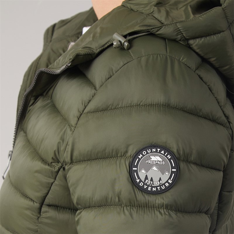 Womens Briarlea Padded Hooded Long Coat Dark Vine - Image 5