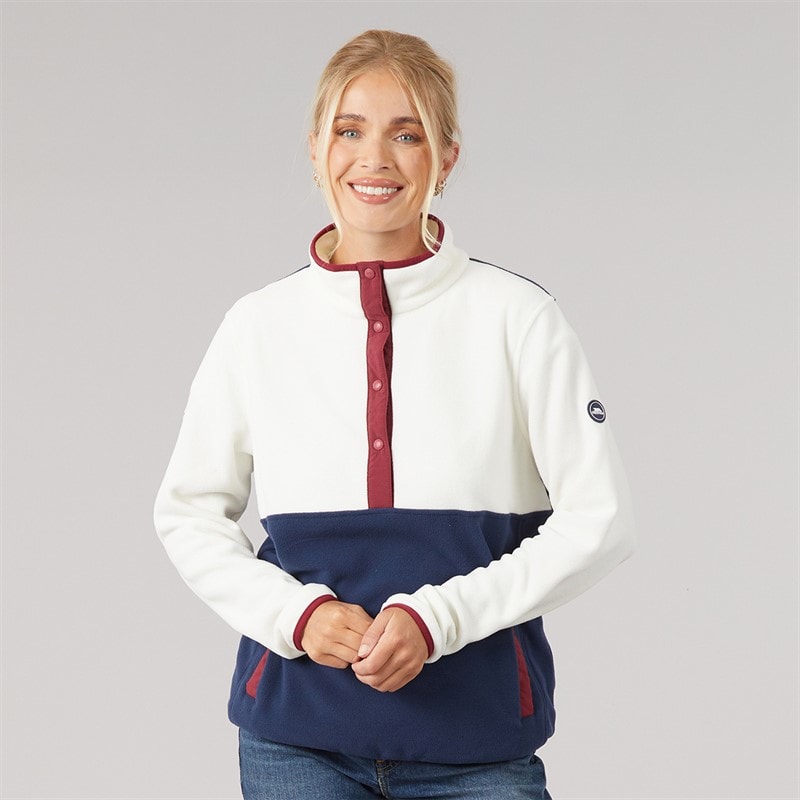 Womens Abilene Half Button Fleece Ghost - Image 1