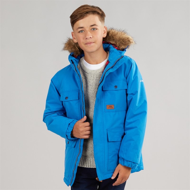 Trespass Boys Upsider Insulated Waterproof Parka Blue - Image 1