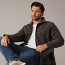 Mens Bernal Full Zip Fleece Jacket Carbon