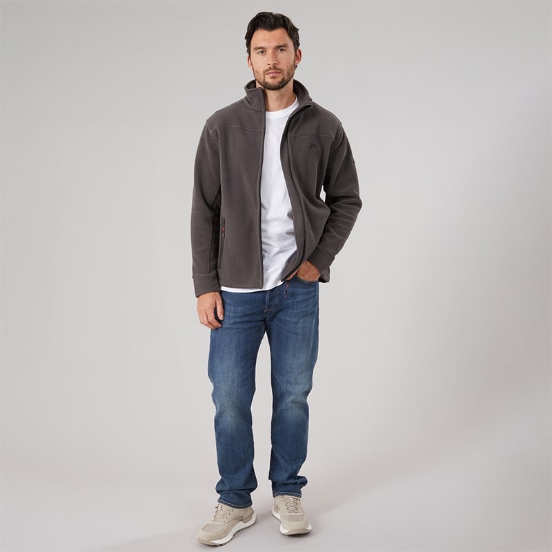 Mens Bernal Full Zip Fleece Jacket Carbon - Image 4