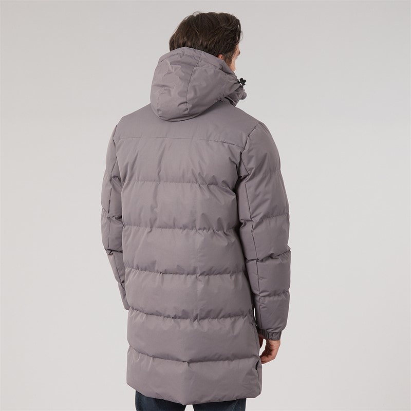 Mens Belvoir Waterproof Padded Long Jacket Mid Grey - Image 2