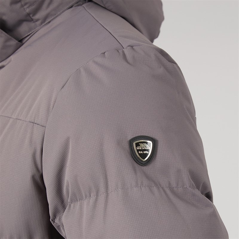 Mens Belvoir Waterproof Padded Long Jacket Mid Grey - Image 5