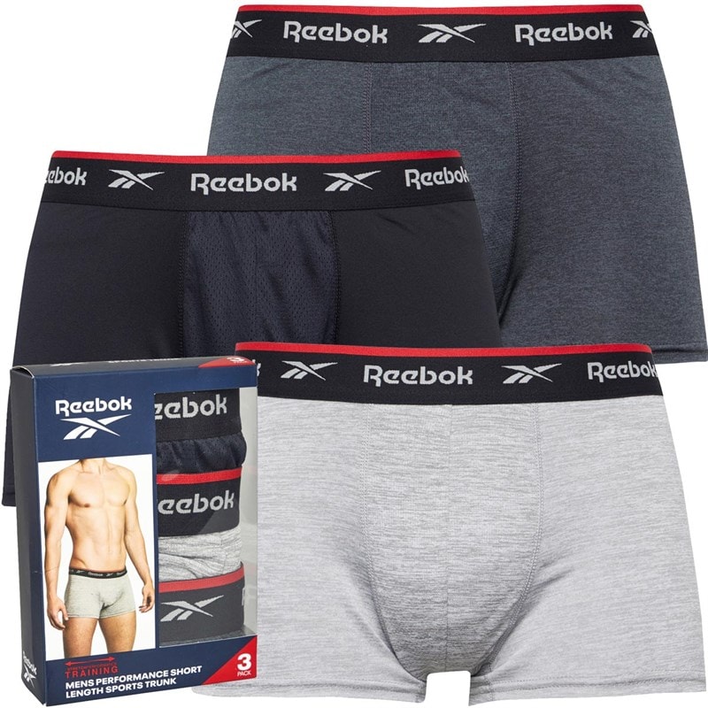 Mens Redgrave Performance Three Pack Shorts Trunks Black/Grey Marl/Charcoal Marl - Image 1