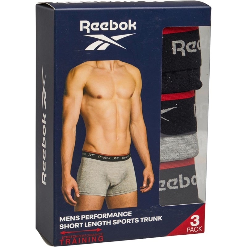 Mens Redgrave Performance Three Pack Shorts Trunks Black/Grey Marl/Charcoal Marl - Image 2