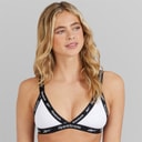 Womens Dotty Cotton Triangle Bra White