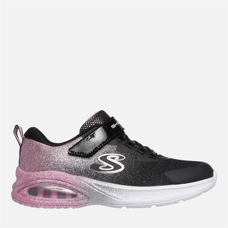SKECHERS Boys Girls Microspec Max Advance Glitz Sneakers Black - Image 1