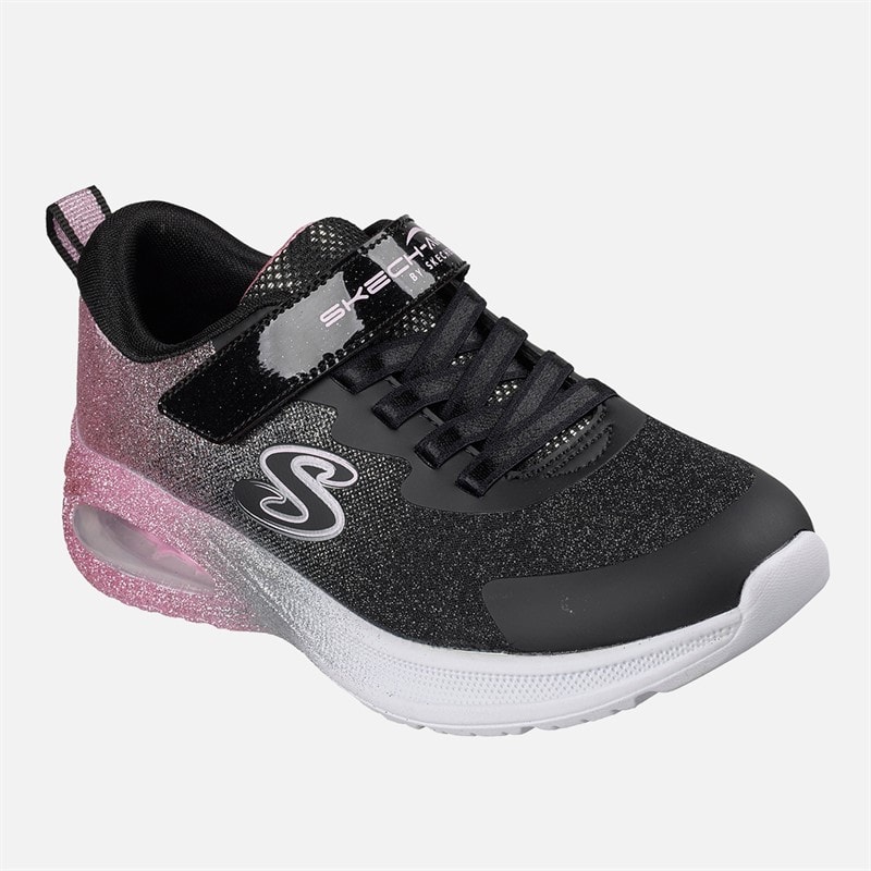 SKECHERS Boys Girls Microspec Max Advance Glitz Sneakers Black - Image 3