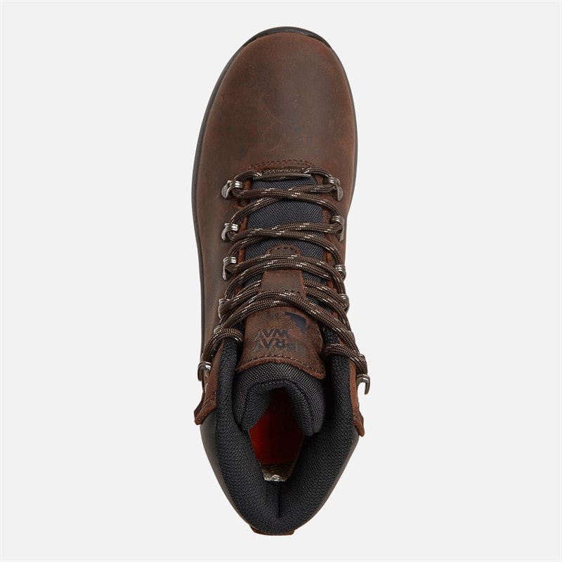 Womens Hordan Nubuck Leather HydroDRY Waterproof Trail Walking Boots Brown - Image 4