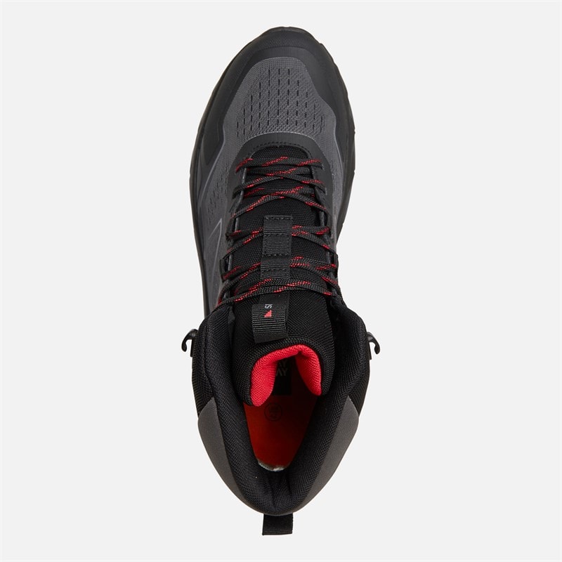 Mens Higger 2 Mid HydroDRY Waterproof Trail Walking Boots Black/Tango Red - Image 4