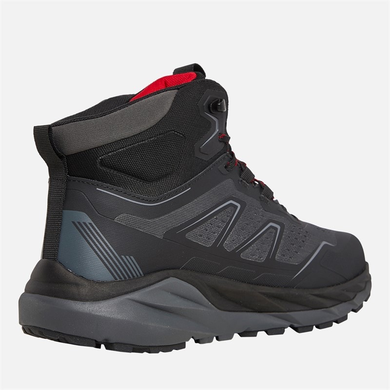 Mens Higger 2 Mid HydroDRY Waterproof Trail Walking Boots Black/Tango Red - Image 5