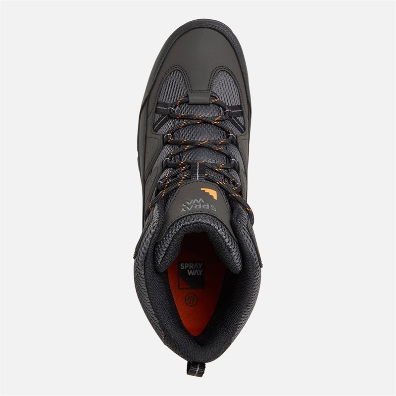 Mens WinHill Mid HydroDRY Waterproof Trail Walking Boots Black - Image 4