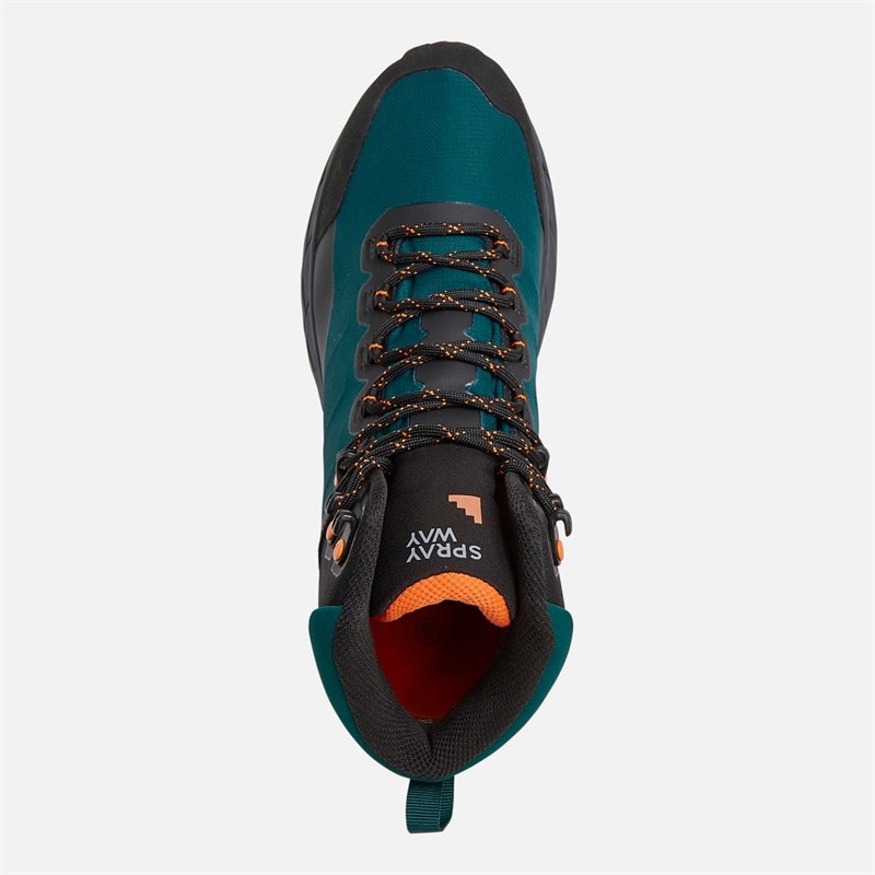 Mens Glencoe HydroDRY Waterproof Trail Walking Boots Spruce/Orange - Image 4