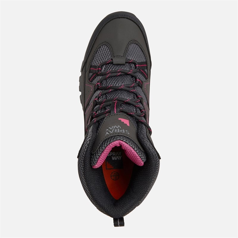Womens WinHill Mid HydroDRY Waterproof Trail Walking Boots Black - Image 4