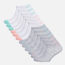 Womens Twelve Pack No Show Socks White/Multi