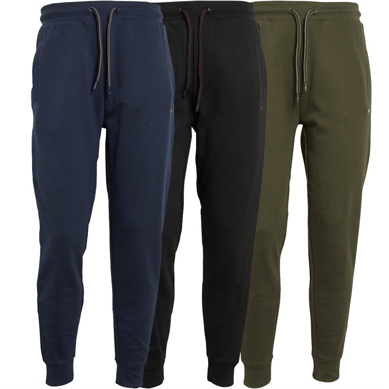 Mens Three Pack Trifoliate Joggers Black/Navy/Khaki - Image 3
