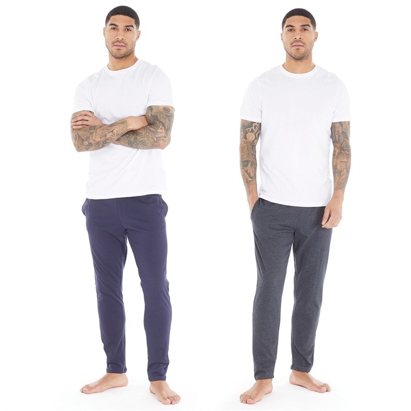 Mens Rene Two Pack Loungewear Joggers Charcoal/Navy - Image 4