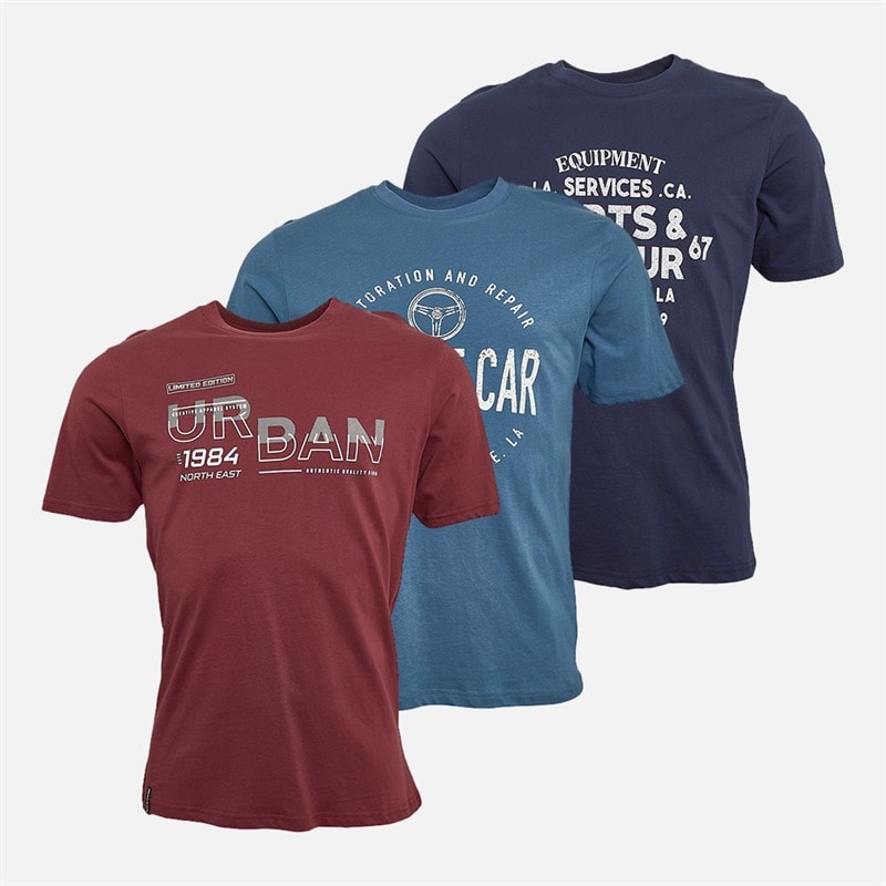 Mens Baronet Three Pack T-Shirts Multi - Image 1