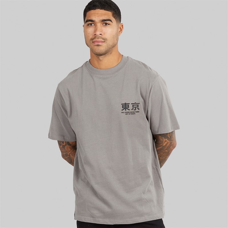 Mens Axel Relaxed Fit Graphic T-Shirt Slate - Image 2