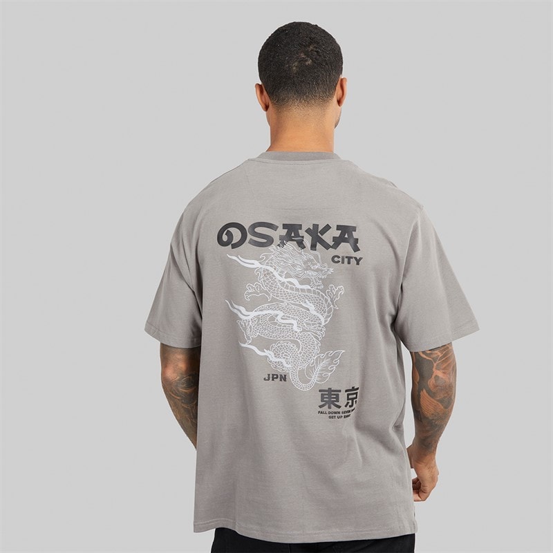 Mens Axel Relaxed Fit Graphic T-Shirt Slate - Image 3