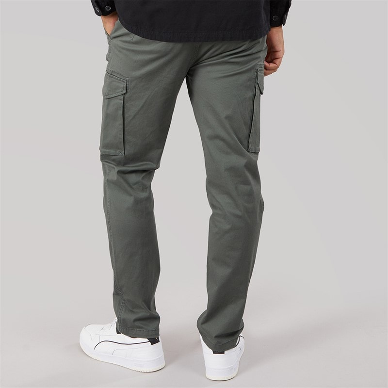 Mens Battled Cargo Trousers Dark Fuel - Image 2
