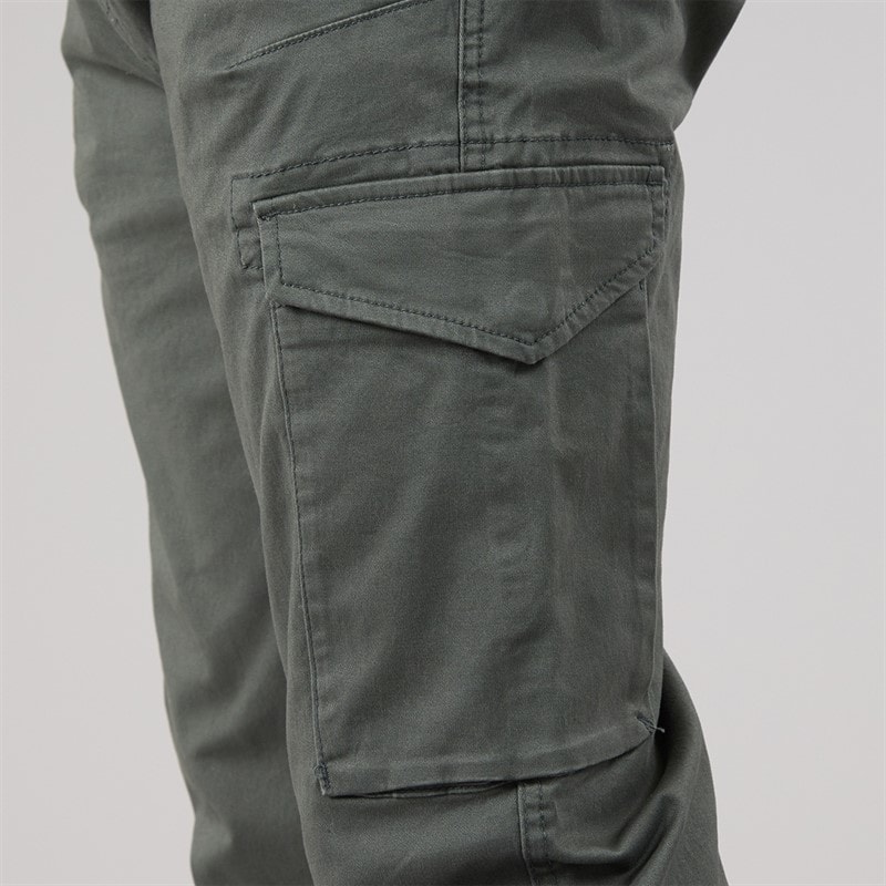Mens Battled Cargo Trousers Dark Fuel - Image 3