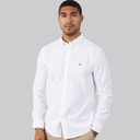 Mens Flex Dobby Long Sleeve Shirt White