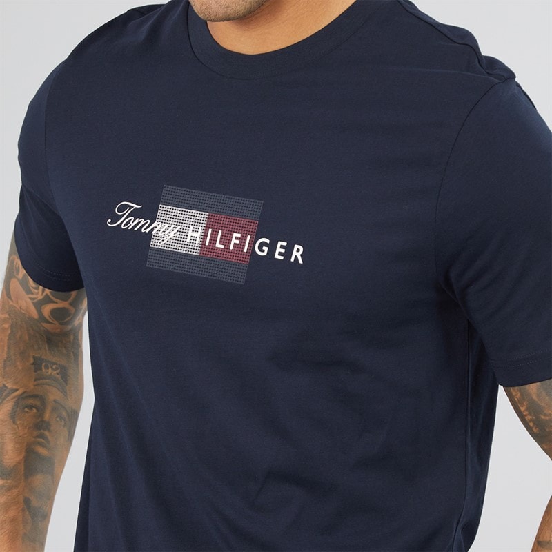 Mens Script Flag T-Shirt Desert Sky - Image 3