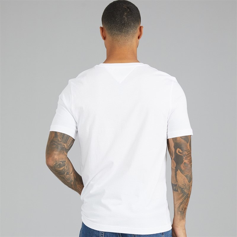 Mens Script Flag T-Shirt White - Image 3