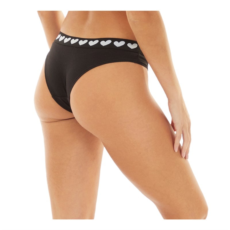 Womens LC Hearts Five Pack Briefs Black/White - Image 2