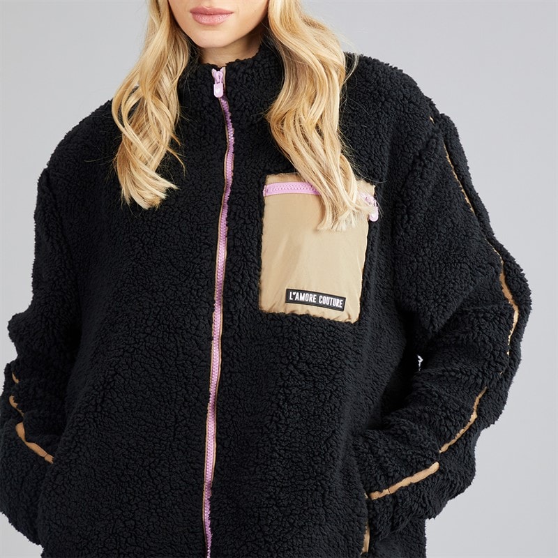 Womens Jackson Borg Jacket Black - Image 3