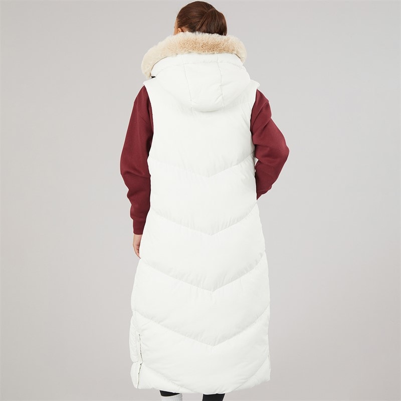 Womens Maddy Long Gilet Cream - Image 2