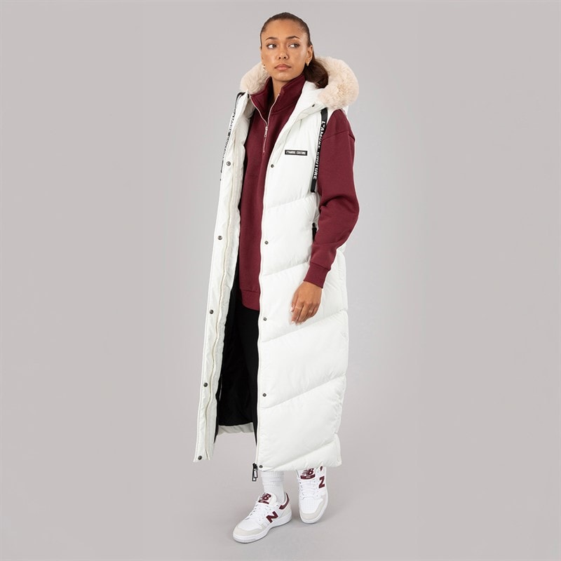 Womens Maddy Long Gilet Cream - Image 4