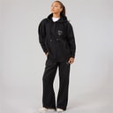 Womens Brinas Hoodie And Wide Leg Joggers Tracksuit Black