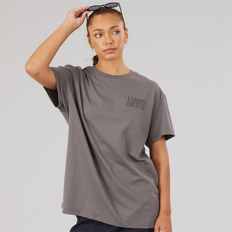 Womens Sorrell Oversized T-Shirt Charcoal - Image 2