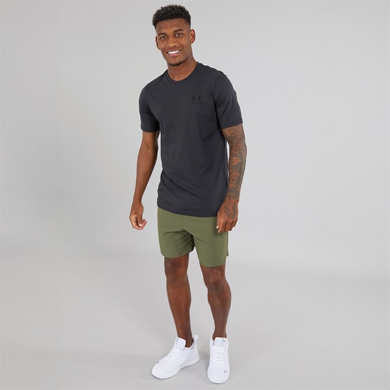 Mens UA Sportstyle Left Chest Short Sleeve T-Shirt Black - Image 4
