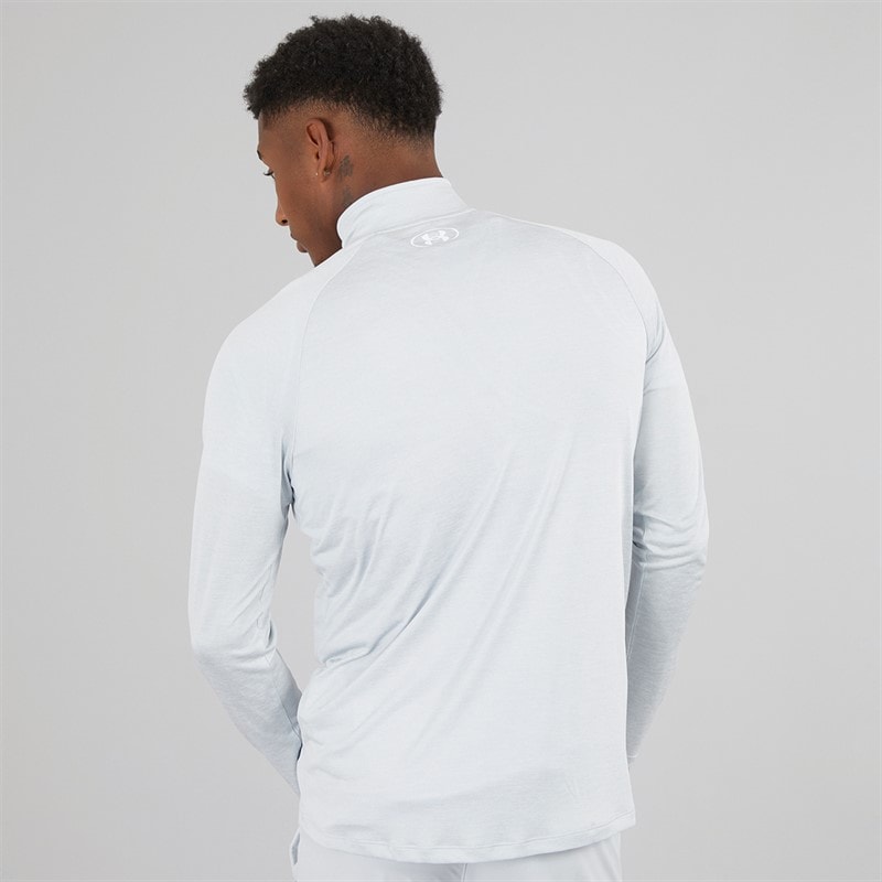 Mens UA Tech 2.0 1/2 Zip Halo Grey - Image 2