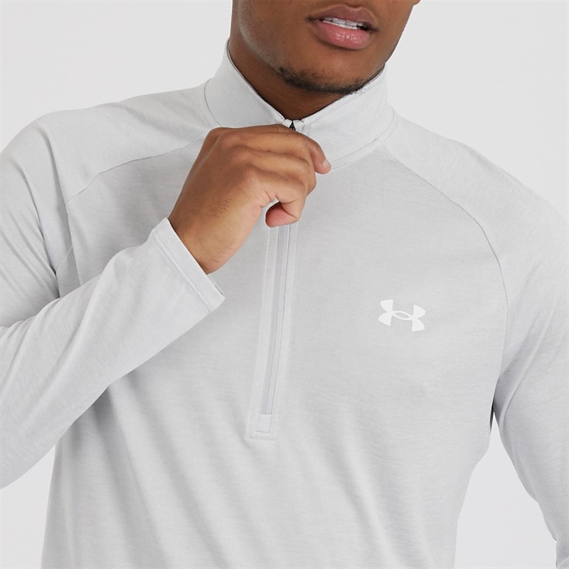 Mens UA Tech 2.0 1/2 Zip Halo Grey - Image 3