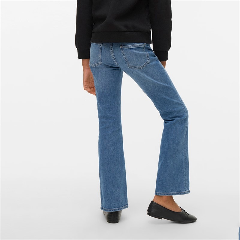 Girls Flash Flared Jeans Medium Blue Denim - Image 2