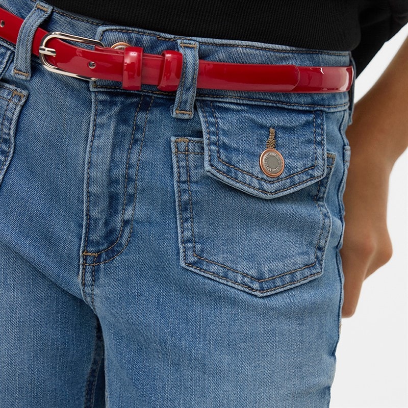 Girls Flash Flared Jeans Medium Blue Denim - Image 3