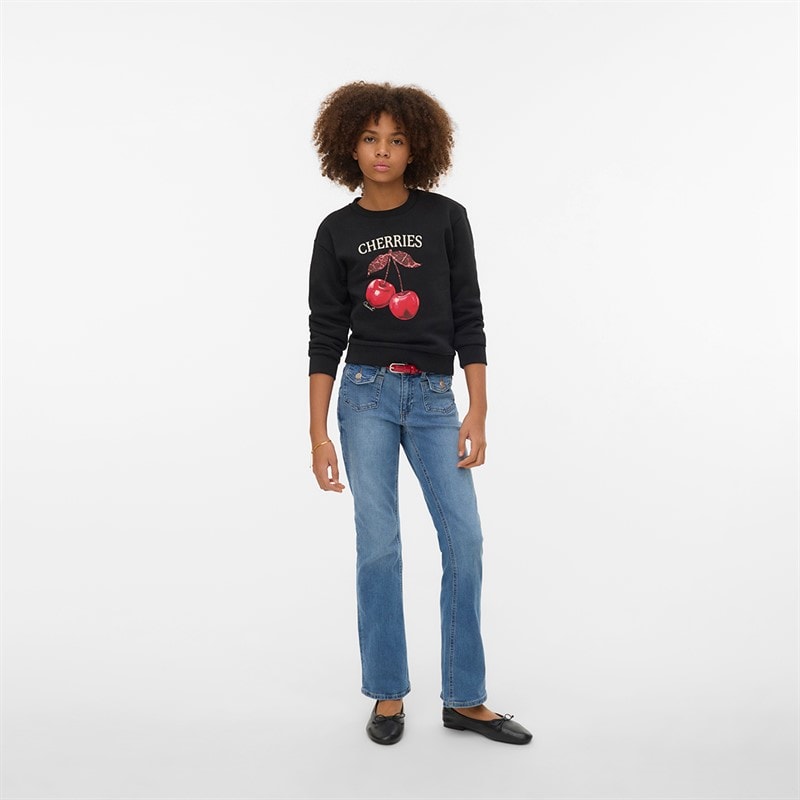 Girls Flash Flared Jeans Medium Blue Denim - Image 4