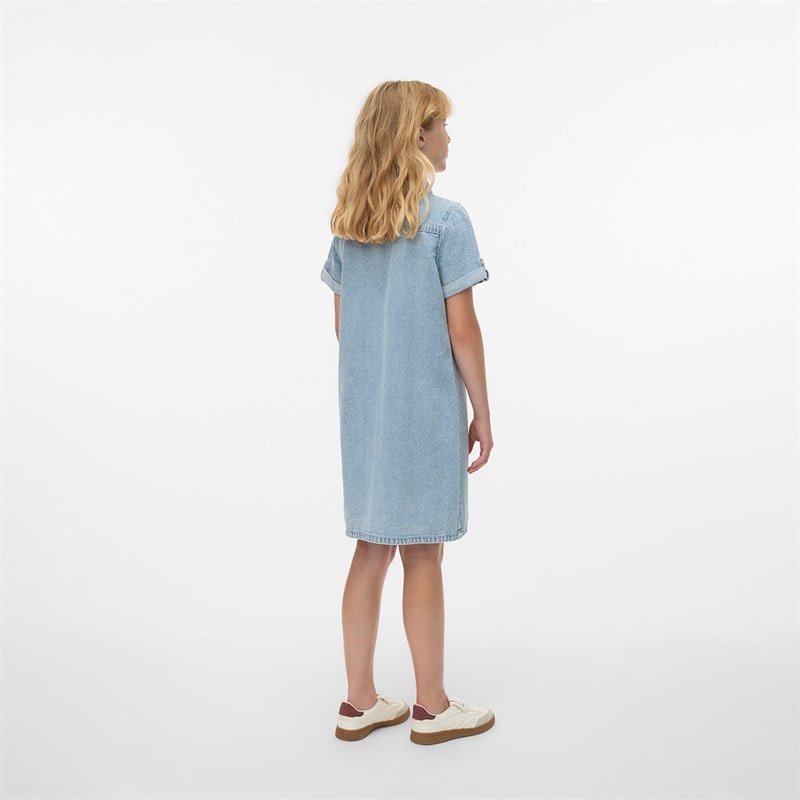 Girls Jennie Denim Dress Light Blue Denim - Image 3