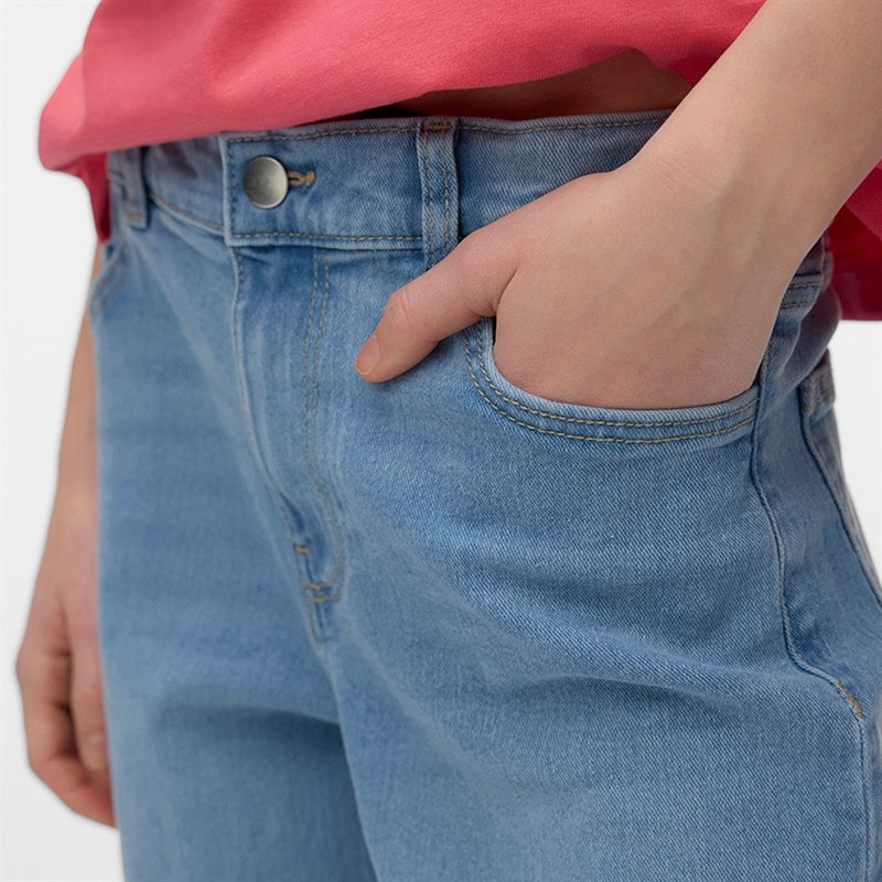 Girls Daisy Wide Leg Jeans Light Blue Denim - Image 3