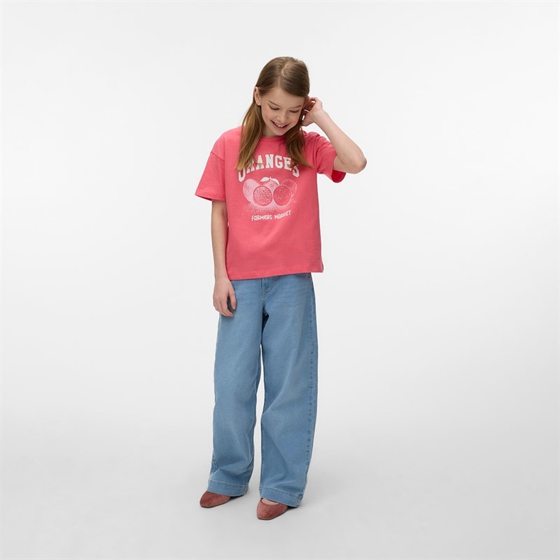Girls Daisy Wide Leg Jeans Light Blue Denim - Image 4