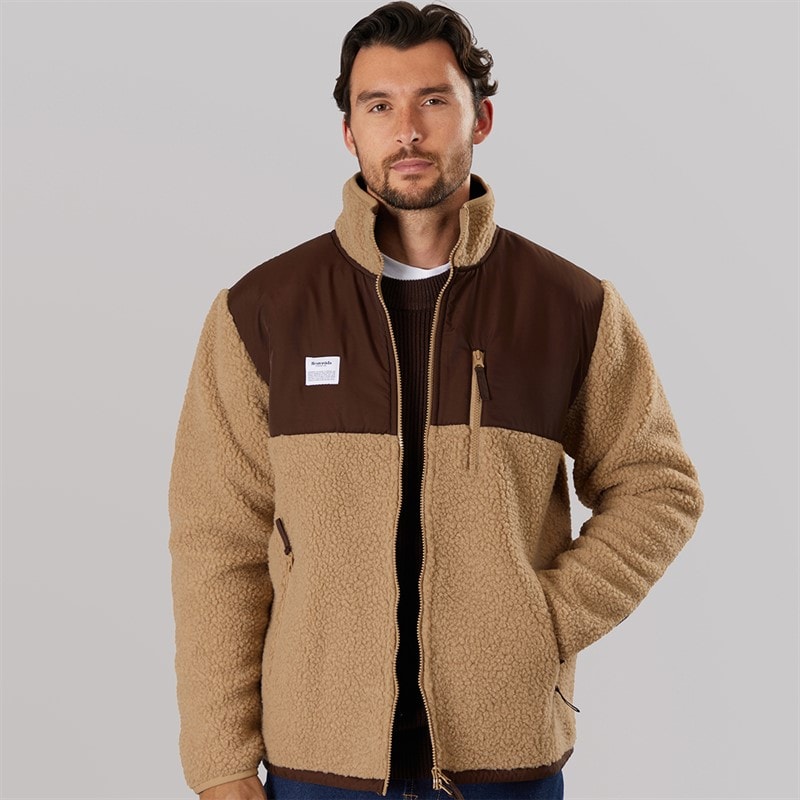 Resteröds Mens Panel Zip Fleece Sand